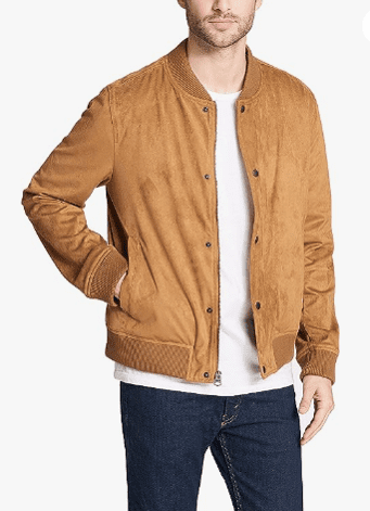 Men's Jackets and Coats Faux Suede Varsity Baseball Jacket