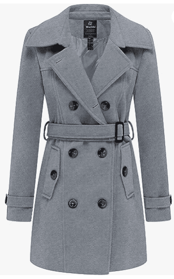 Women's Trench Coat Long Double Breasted Belt