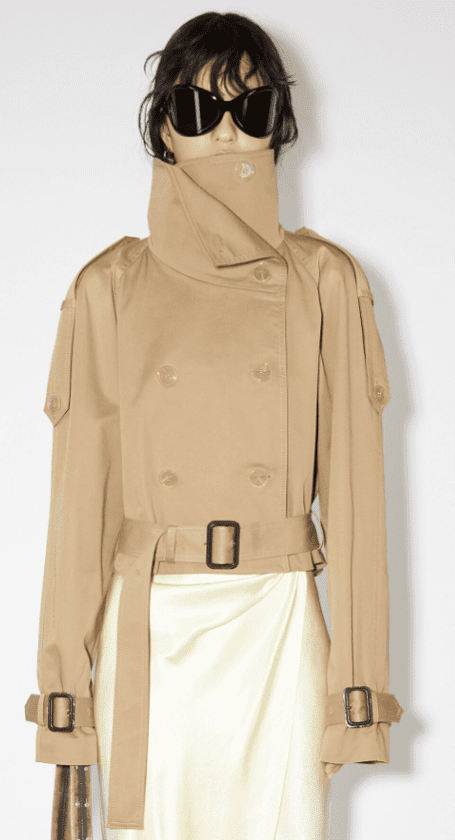 Cold Beige Double Breasted Trench Coat