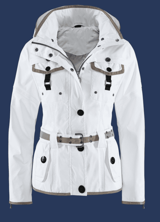 Women's White Hooded Jacket